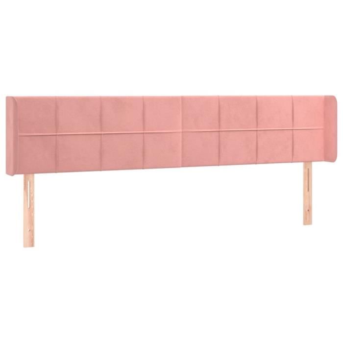 3123301 vidaXL LED Headboard Pink 183x16x78-88 Cm Velvet