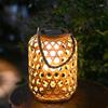 Atmosphere Imitation Bamboo Woven Lanterns Hanging Woven Wind Lamps Woven Solar Lanterns  Balcony