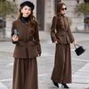 Women's Wool Suit Set: 2026 Spring Collection - Fashionable Temperament Casual Jacket & Wide-Leg Pants with Belt