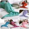 Soft And Stylish Mermaid Tail Blanket Plush Knitted Acrylic Throw For Spring And Autumn