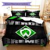 SV Werder Bremen Pattern Bedding Set Quilt Cover Pillowcase Home Decor Gift (1 * Duvet Cover + 2 * Pillowcase, Without Core)