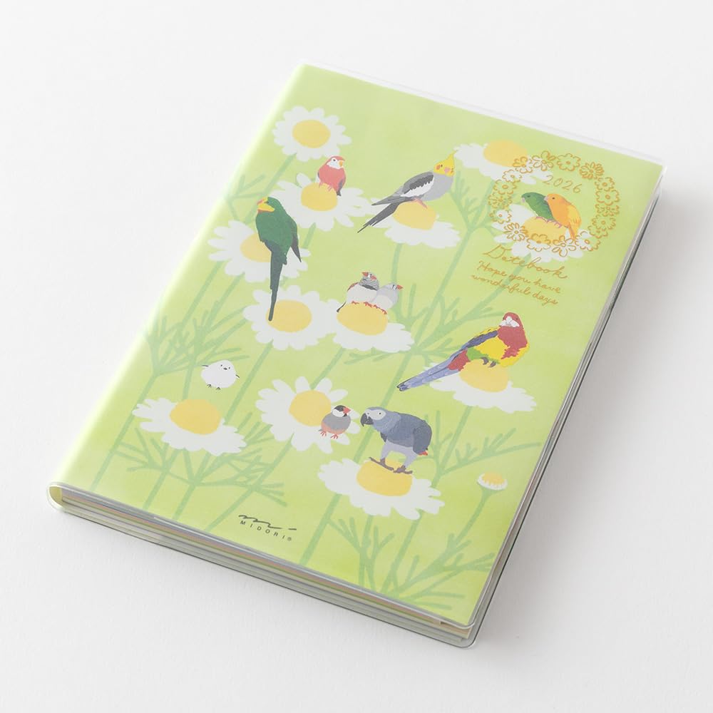 Midori Pocket Bird 22375006 January Diary, 2026, B6, Weekly, Pattern, (Starts 2026)