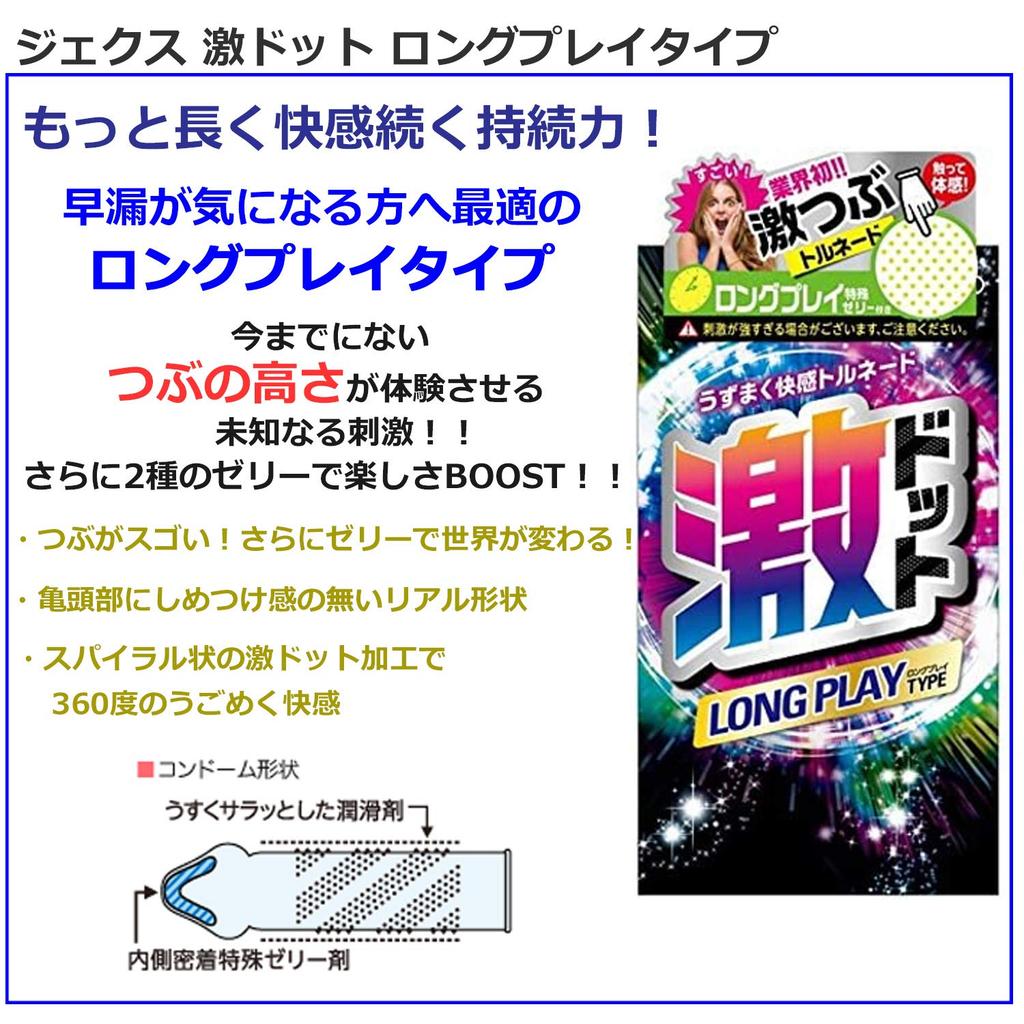 Inspiral S Inspiral W Geki Dot Long Play Type Hot Type Condom with 1 Stick Lotion Gex Set