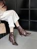 2025 Autumn/Winter Stiletto Heel Pointed Toe Women's Ankle Boots with Side Zipper