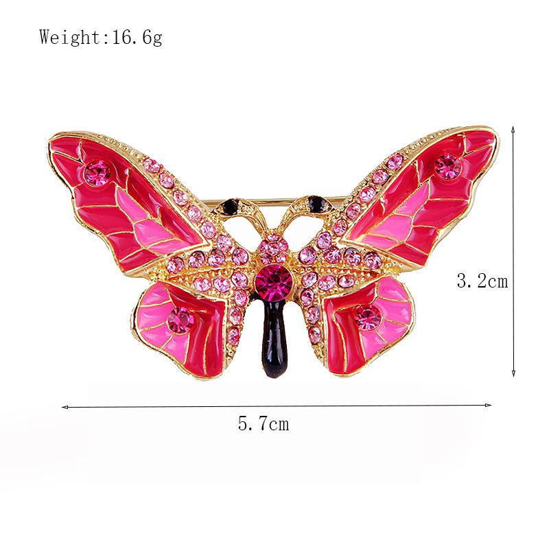 Lanhao Fashion Butterfly Brooch - Colorful Alloy with Diamonds, Women's Versatile Accessory