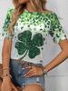 25 European Cross-Border St. Patrick's Day Shamrock 3D Print Women's T-Shirt