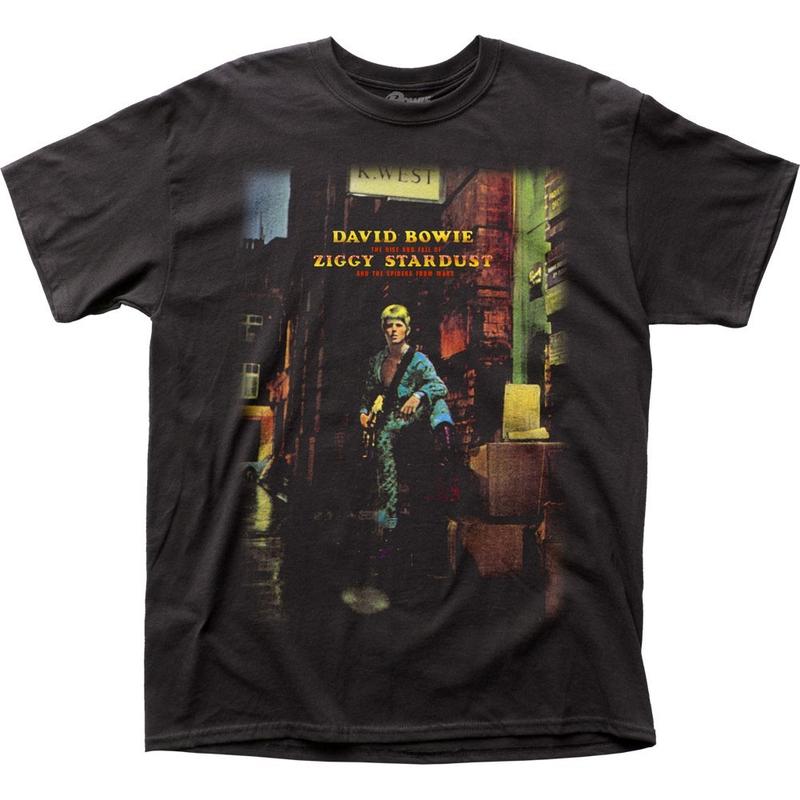 

David Bowie Ziggy Plays Guitar Unisex T-shirt Music Classic Rock Band Tee Black S