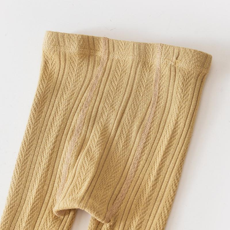 Lovely Baby Girls Trousers Solid Color Cartoon Trousers Knit Side Bowknot Trim Leggings Soft Warm Spring Autumn Cotton Tights