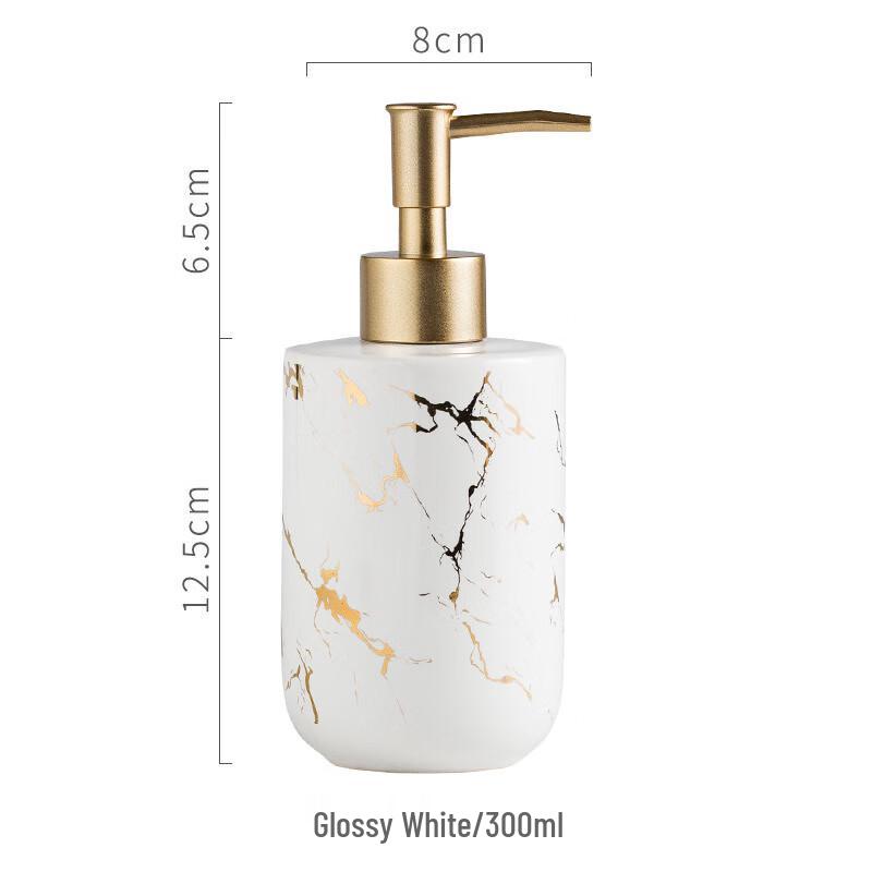 Nordic Marble Ceramic Dispenser Bottle Glossy