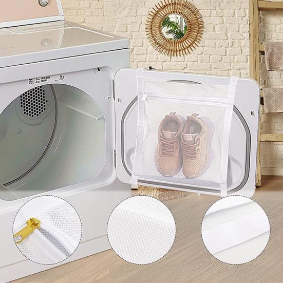 Shoe Laundry Machine Zippered Mesh Laundry Shoe Bag Bag Reusable Washing Pouch for Sneakers Trainers Slippers