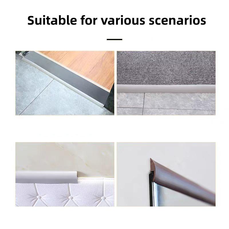 1 ud. 1M PVC Adhesivo Perfil de Borde de Suelo, Banda de Umbral para Juntas de Puertas, Perfil de Borde Plano para Alfombras Altas y Bajas.