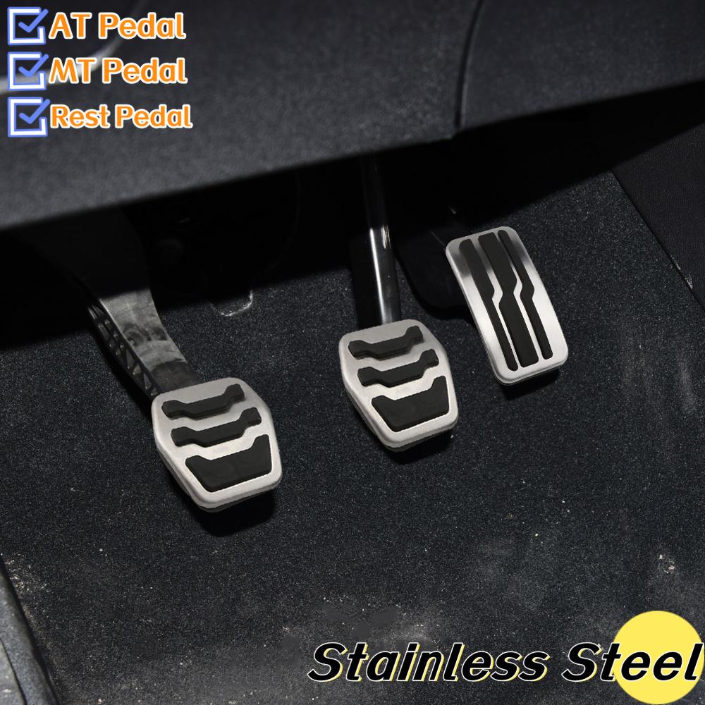 AJO1 Stainless Steel Car Pedal Cover for Ford Focus 2 3 4 MK2 MK3 MK4 RS ST 2005-2020 Kuga Escape 2009-2020 LHD Pads Pedals Parts