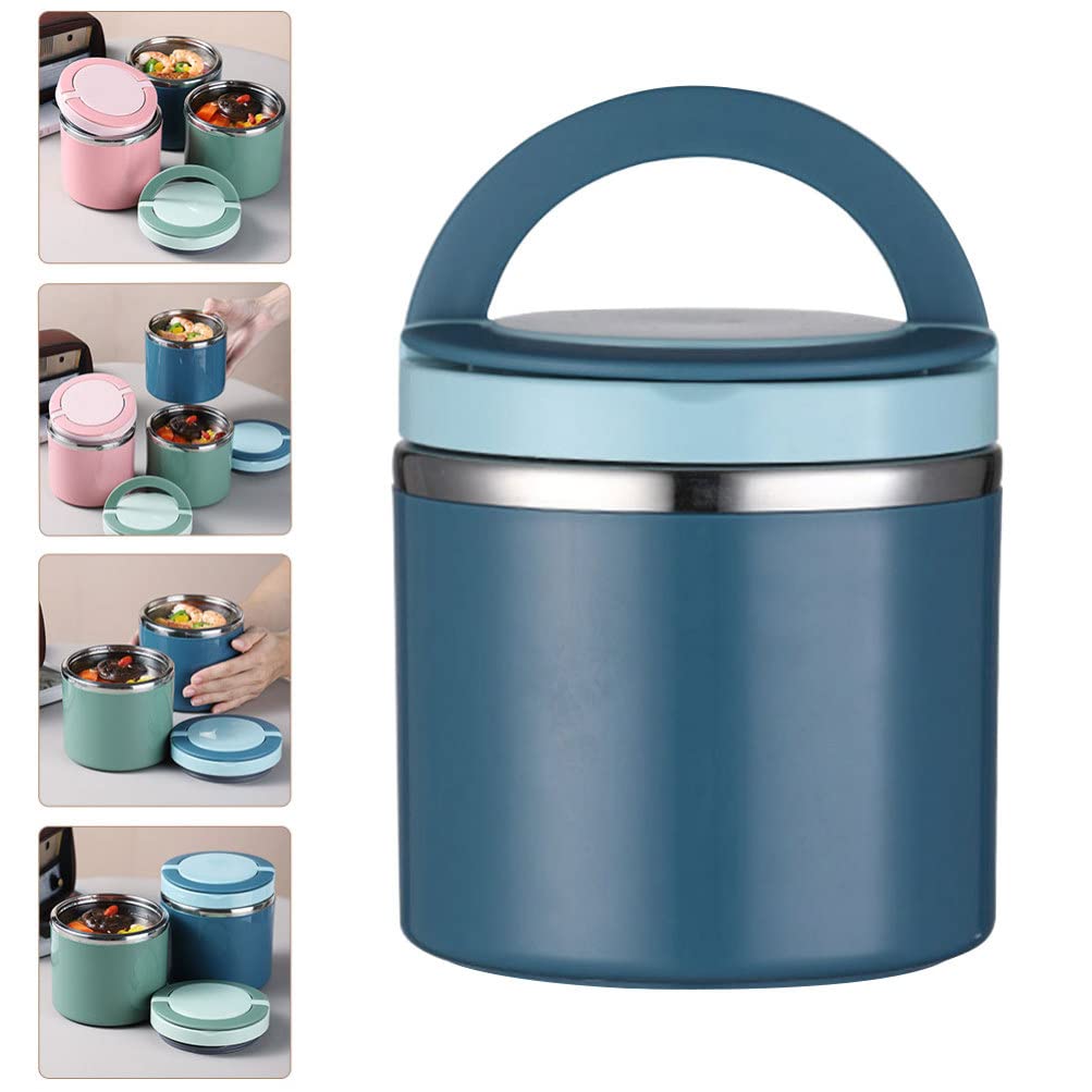 NUOLUX Soup Cup, Insulated Lunch Jar, Large Capacity (1000ml), Stylish and Cute, Airtight, Stainless Steel, Leak-Proof, Lightweight, Compact,