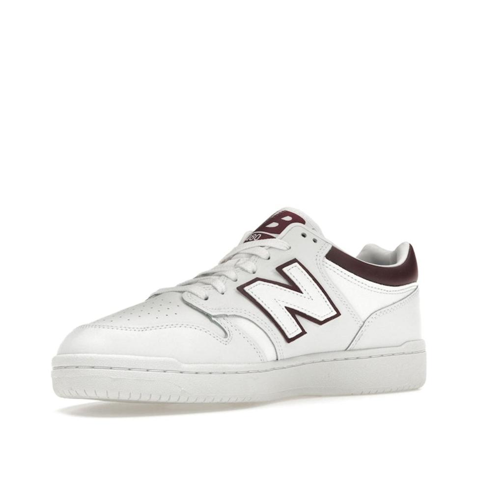 New Balance 480 White Burgundy Unisex Sneakers BB480LDB
