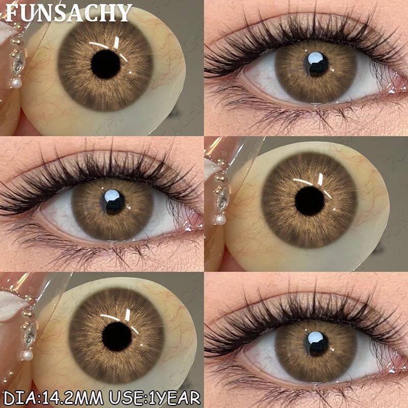 FUNSACHY 1 Pair AUDREY Colored Contact Lenses for Eyes Brown Color Lenses Natural Gray Contacts Koean Softlens Beautiful Pupils