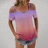 Women Off The Shoulder Tops Cut Out Sling Short Sleeve Sexy Shirts