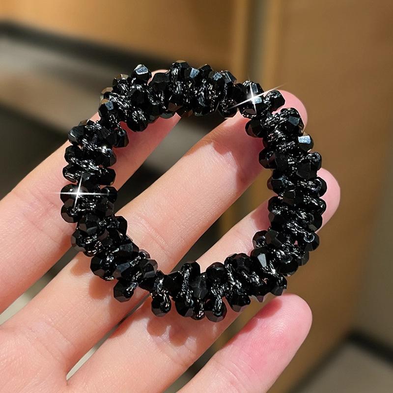 Koreanische einfache Perle elastische Haarbänder Frauen elegante Haar Seil Krawatten Mädchen Kopfbedeckungen Haar-Accessoires