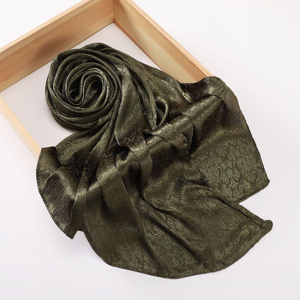 Malaysia's new imitation silky satin jacquard long scarf, women's shawl, headscarf MSL402