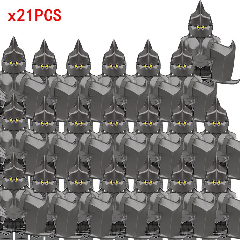 New 8pcs/lot MOC Uruk-hai Orc Army Group Orcus Figures Model Building Blocks LOTR Bricks Medieval Toys for Children gifts