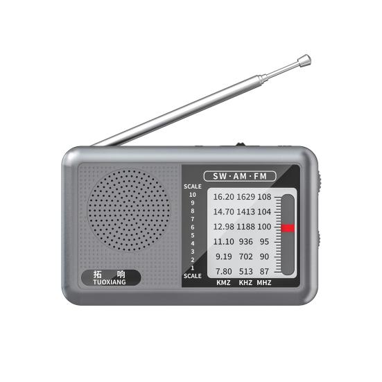 

Портативное радио Прочная конструкция Простота использования Компактный дизайн Работает от небольшой батареи Перезаряжаемый темно-серого