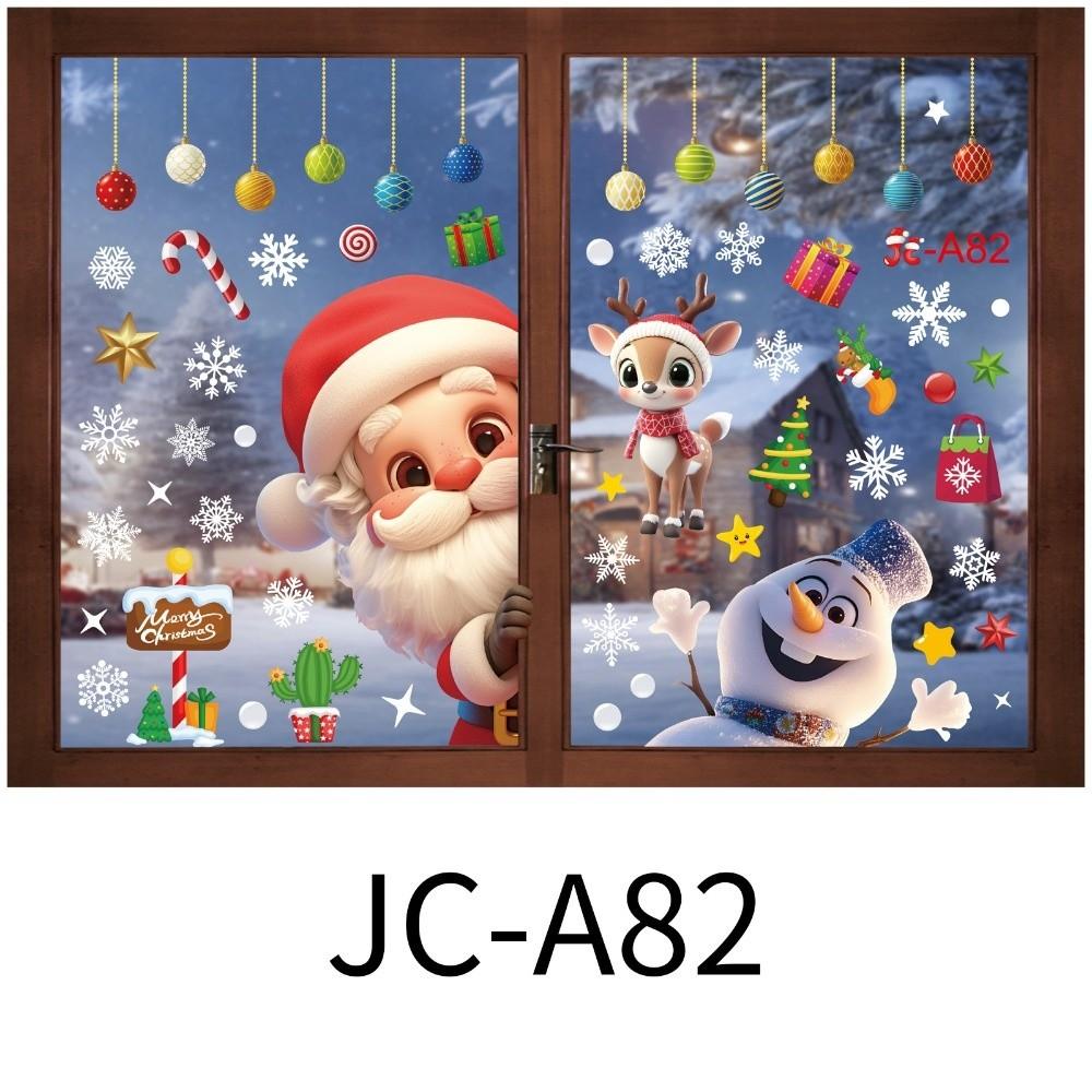 Schneeflocke Alter Mann Bunt Weihnachten Fensteraufkleber Frohe Weihnachten Thema PVC Festival Party Aufkleber Neujahr