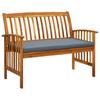 Day and Night - Day and Night Garden Bench with Cushions 119 Cm Solid Acacia Wood