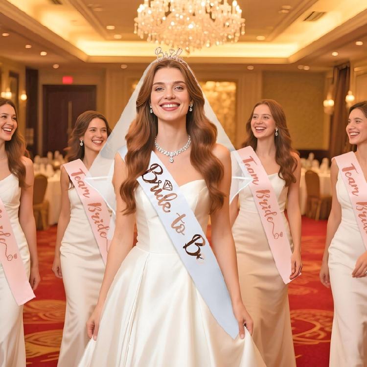Superior Bride Celebrating Hair Accessories Set For Wedding Bachelorette And Bridal Shower Celebrations