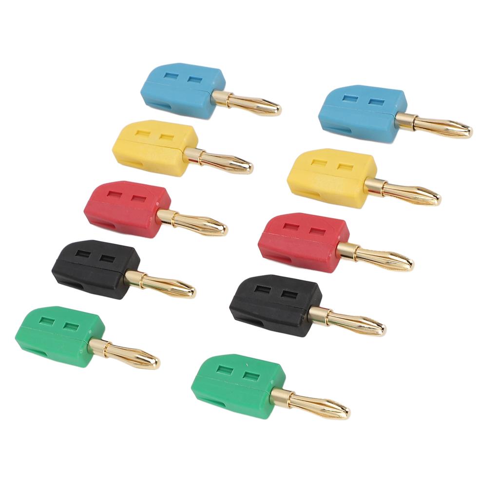 10 Pcs 4mm Banana Plug 32A Gold Plated Brass Quick Connect Banana Connector for Testing Equipment