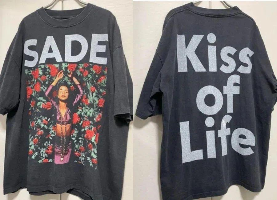 Y2k Vintage Tops Retro Style Sade Album Basic Style Graphic Print Cotton Tshirt Casual Loose Streetwear Unisex