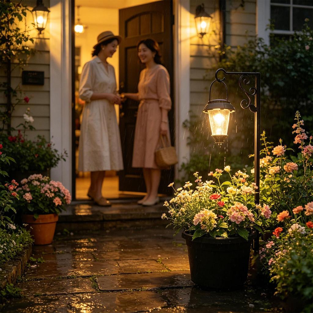 Solar Light Planter Box Waterproof Soft Warm Glow Decorative Outdoor Solar Lamp Post Lights For Patio Park Lawn Balcony