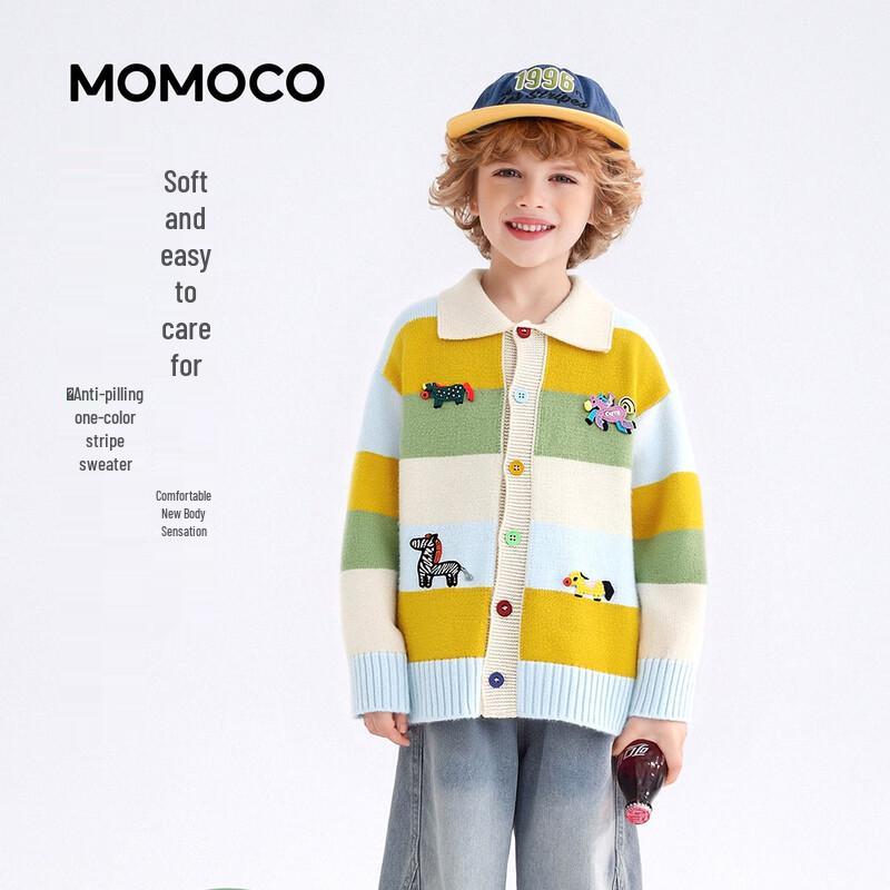 MOMOCO Kids  Boys  Striped Cardigan Sweater Jacket 140