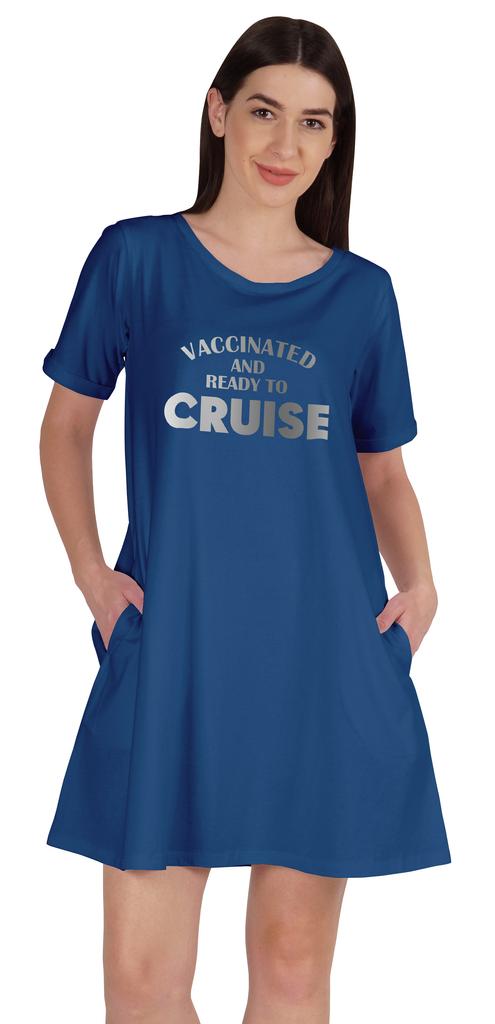 Inkmeso Vacinated And Ready To Cruise T-Shirt Casual Scoop Neck Tunic With