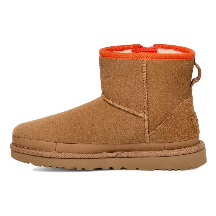 New UGG Classic Mini Zipper Tape Logo 'Chestnut' Women's 1144034-CHE