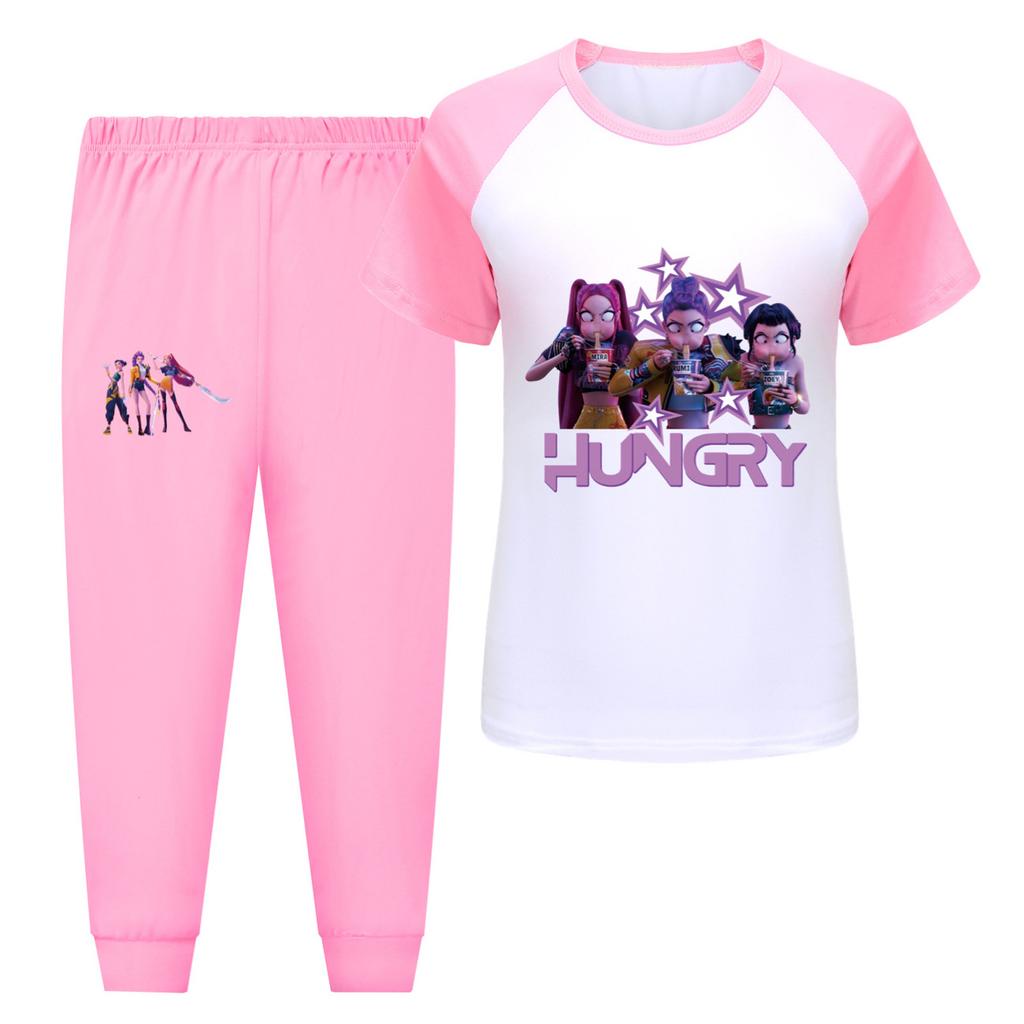 Children's Summer Sports T-shirt And Pants Two-piece Sportswear Set Short-sleeved Printed Clothing Suit