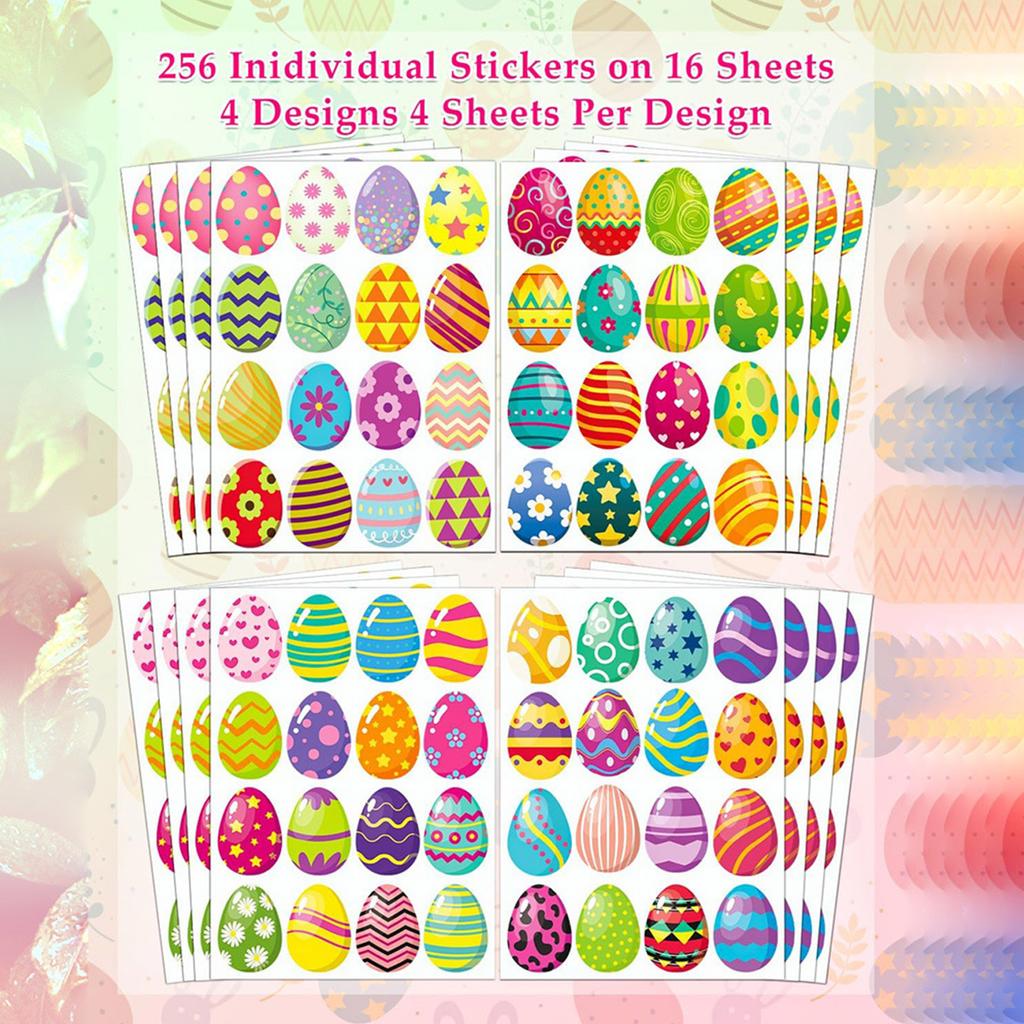 512Pcs Eggs Sticker for Kid Adult Wrapping Sticker Festival Party Decoration Sticker for Seal Envelope Card Packaging