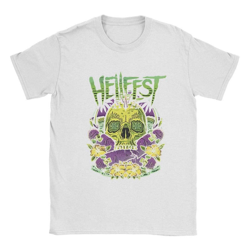 Herren T-Shirt Hellfest Heavy Metal Musik   Freizeit 100% Baumwolle T-Shirts Kurzarm  T-Shirt Rundhals Tops Geschenkidee