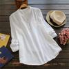 Hot Sale Large Size Bamboo Long Sleeve Shirt Women's European, American Loose Multi-Color Women's Top
