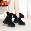 Fashion Winter Round Toe Fleece-lined Women's Snow Boots Chunky Ladies Shoes Booties Sale High Quality Boot New Rock Plush Warm Footwear