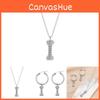Fashionable Couple's Titanium Steel Necklace Featuring Dazzling Diamond Pendant Design