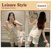 2026 Summer Women's Pajama Set: Built-in Bra Cloud Cotton Camisole with Round Neck, Princess Style 