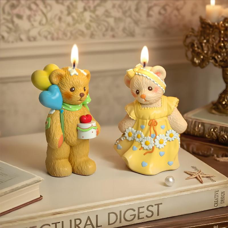 3D Cute Bear Resin Mold For Candle Soap Making Silicone Fondant Chocolate Candy Molds For Cake Decor Diy Art Crafts Gifts Mould