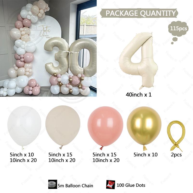 116PCS Arches Balloon Chain Set Birthday Proposal Confession Wedding Opening Party Event Scene Decoration Solid Color Balloon Se