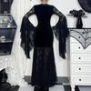 KALAOK Gothic Kleid, Schwarz, Damen, Spitze, Hexenstil, Harajuku-Stil, Gal-Stil, Cosplay-Kostüm, Bühnenkostüm, Größe D, S