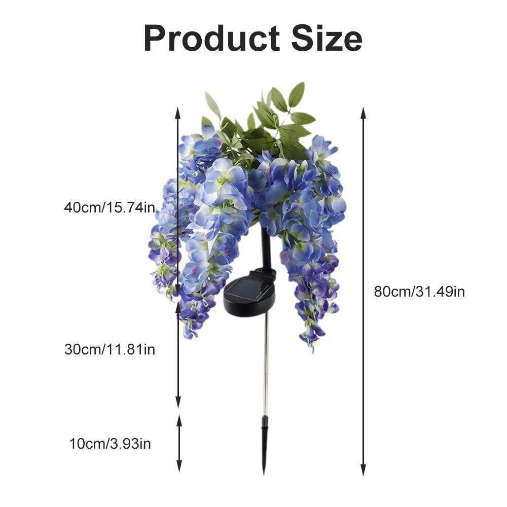 2X Solcelle Hagelys Kunstige Wisteria Blomster Solcellelys Utendørs Hagebelysning, LED Hage Solcellelys For Gårdsplass/Terrasse/Landskap/Gangvei