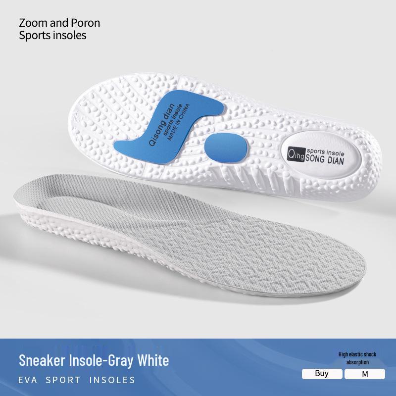 Men's & Women's Air Cushion Sports Insoles - Shock & Sweat Absorption, Odor Prevention for Basketball, Military Training & Running