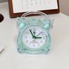 Cute Crystal Transparent Alarm Clock Children Student Creative with Night Light Bedroom Dormitory Desktop Clock