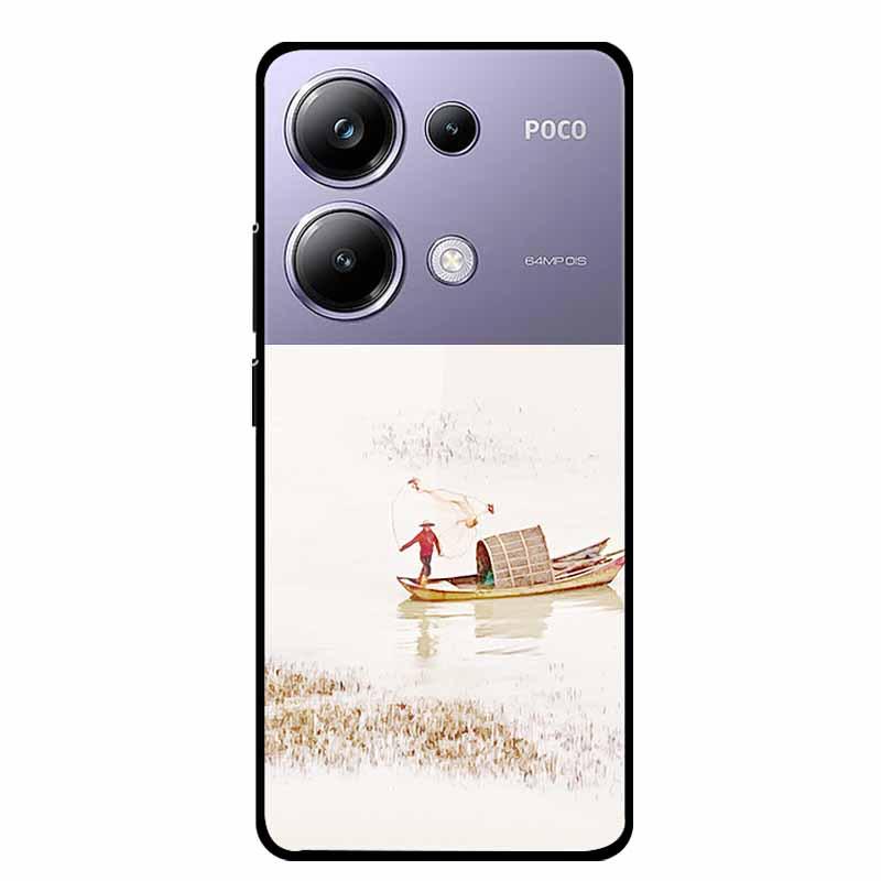Colorful Aesthetic Tempered Glass Phone Case for Redmi 12 5G & POCO M6 PRO