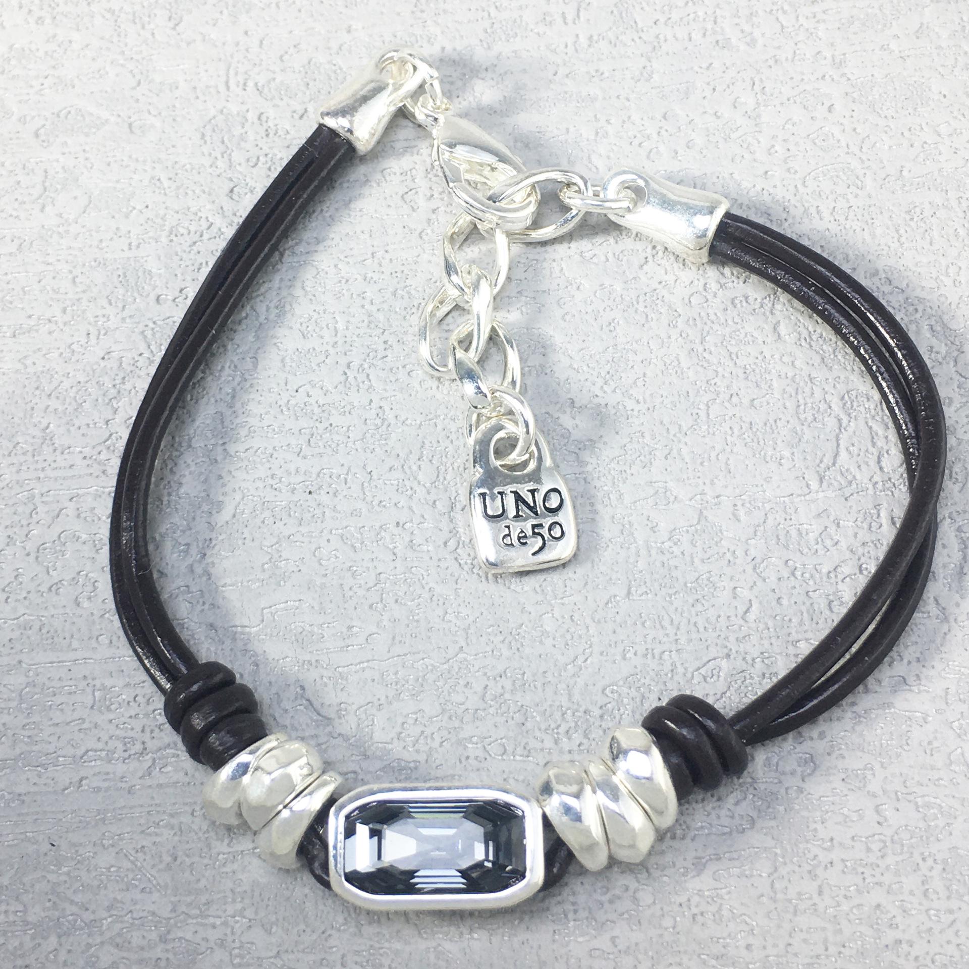 UNOde50 2024 Romantic Women s Leather Gem Bracelet - High Quality Fashion Jewelry Gift