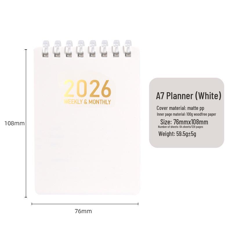 2026 A7PP Pocket Coil Daily Planner Notebook