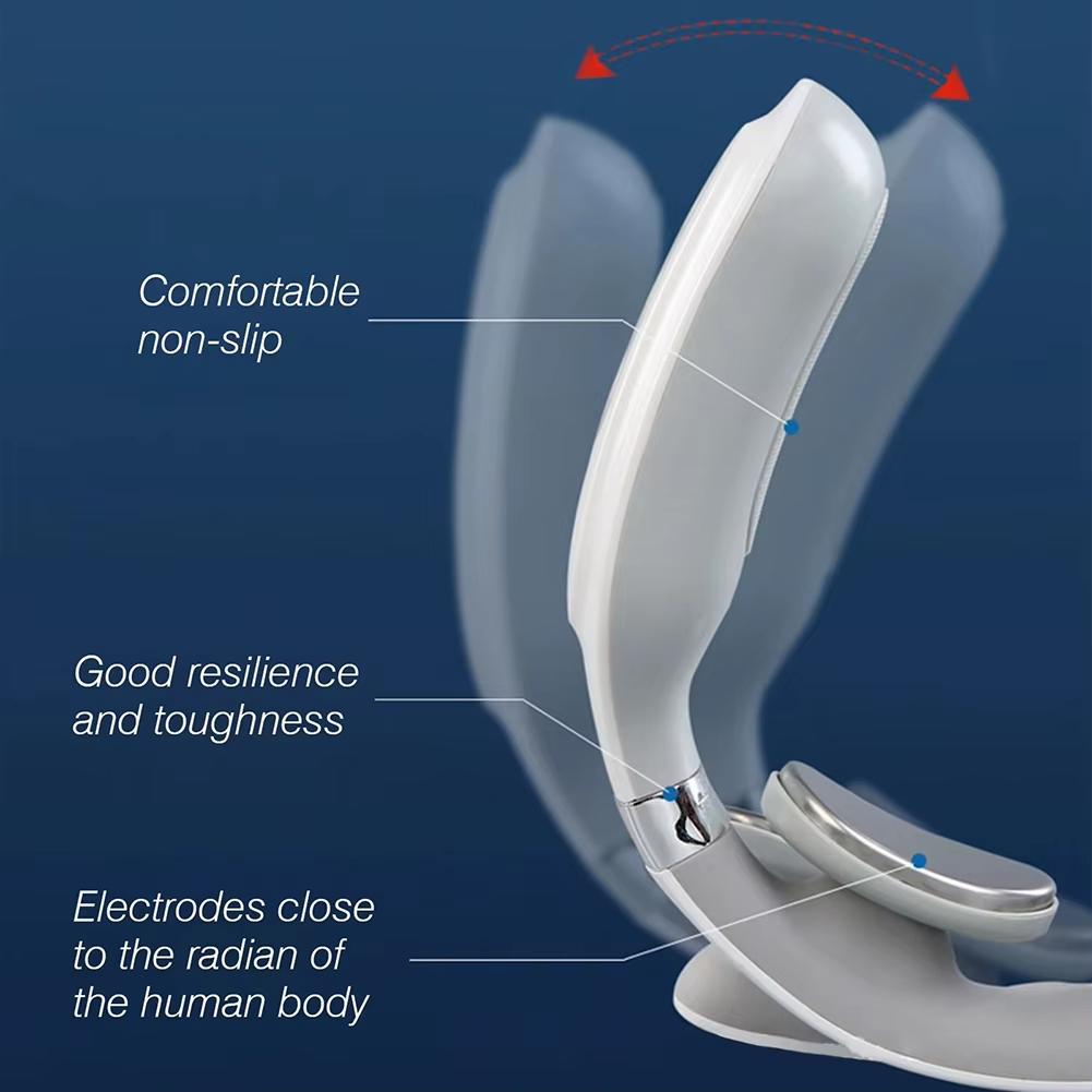 Intelligenter Nackenmassagegerät 4-Kopf-Kneten TENS-Impuls mit Wärmetherapie, USB-wiederaufladbar Smart Cervical Relax für Schulter & Nacken, Unisex 6 Modi